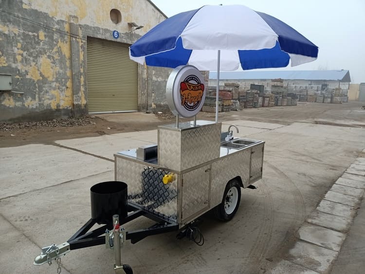 portable hot dog vending cart with grill and fryer for sale
